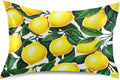 Yellow Lemons Satin Pillowcase for Hair and Skin Silk Pillowcase - Slip Cooling Satin Pillow Covers with Envelope Closure, Standard Size(20x26 inches)#394