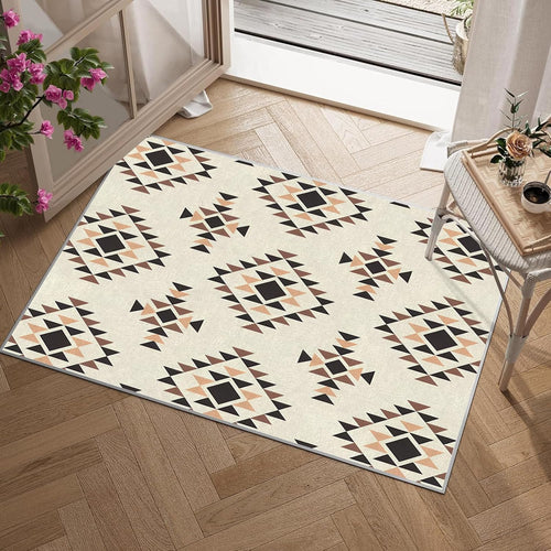 3x4ft Minimalism Area Rug – Premium Low Pile Non-Slip Carpet for Living Room, Bedroom & Office – Abstract Geometry,Washable Contemporary Home Decor Rug Yellow