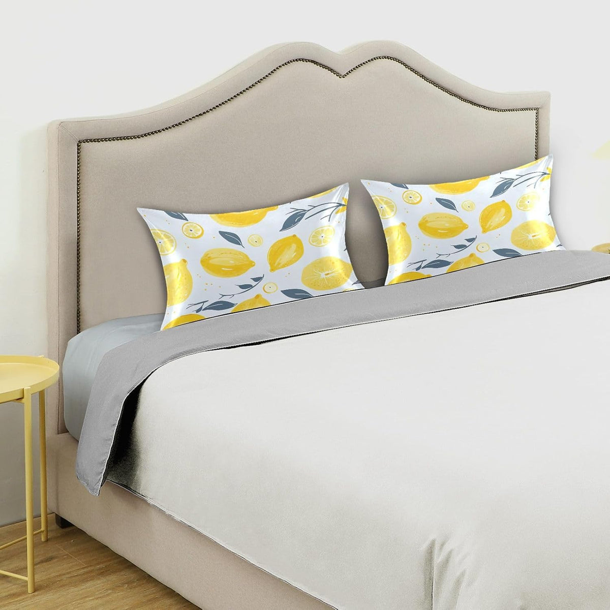 Watercolor Lemons Yellow Satin Pillowcase for Hair and Skin Body Pillow Cases Standard Size 20"X26" Throw Pillow with Envelope Closure for Sleeping