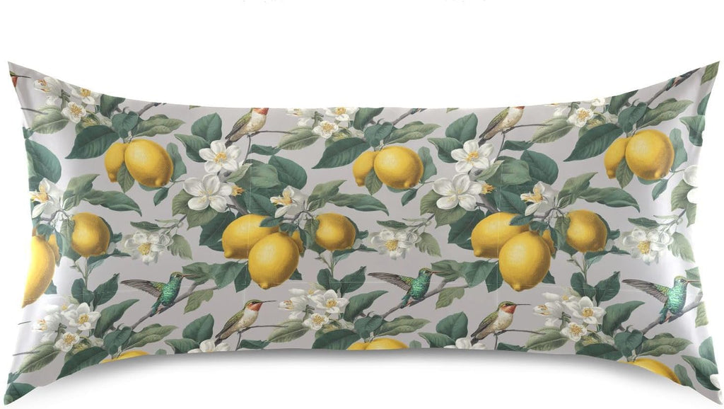 Satin Pillowcase 1 Pack Lemon Yellow Citrus Fruits (56) Similar to Silk Pillow Cases, 20" x 26" Soft Smooth Breathable Cool Pillow Cover for Hair and Skin, Standard Size