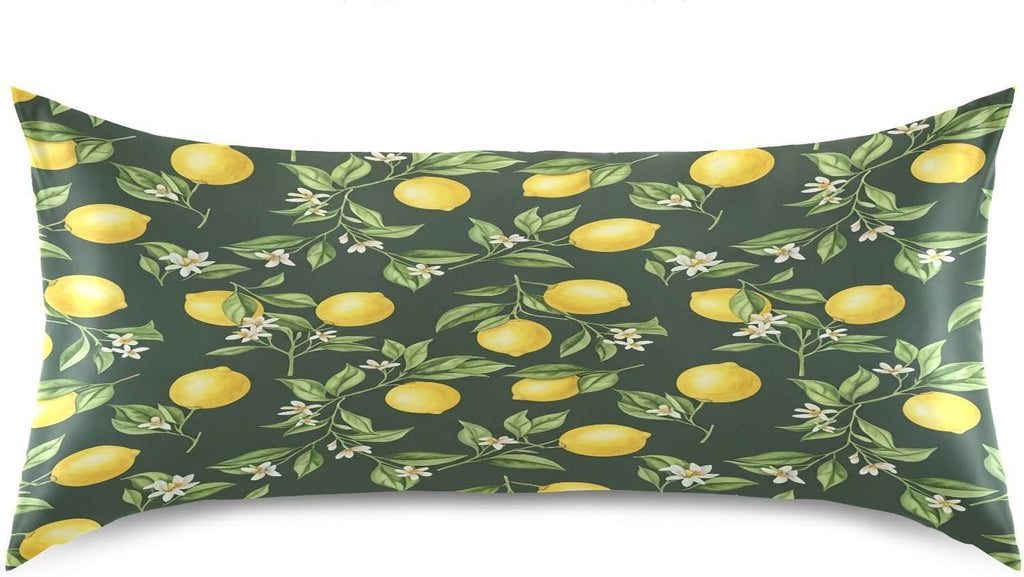 Ripe Yellow Lemons Satin Pillowcase for Hair and Skin Soft Breathable Wrinkle-Free Pillow Cases with Envelope Closure Cooling Pillow Covers for Sleeping Standard Size
