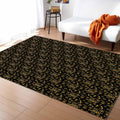 Yellow Black Christmas Snowflake Area Rug for Living Room 2x3 Modern Rug Washable Abstract Area Rug Large Non Slip Winter Xmas Geometric Floral Texture Floor Carpet Mat Indoor Rug for Bedroom Nursery
