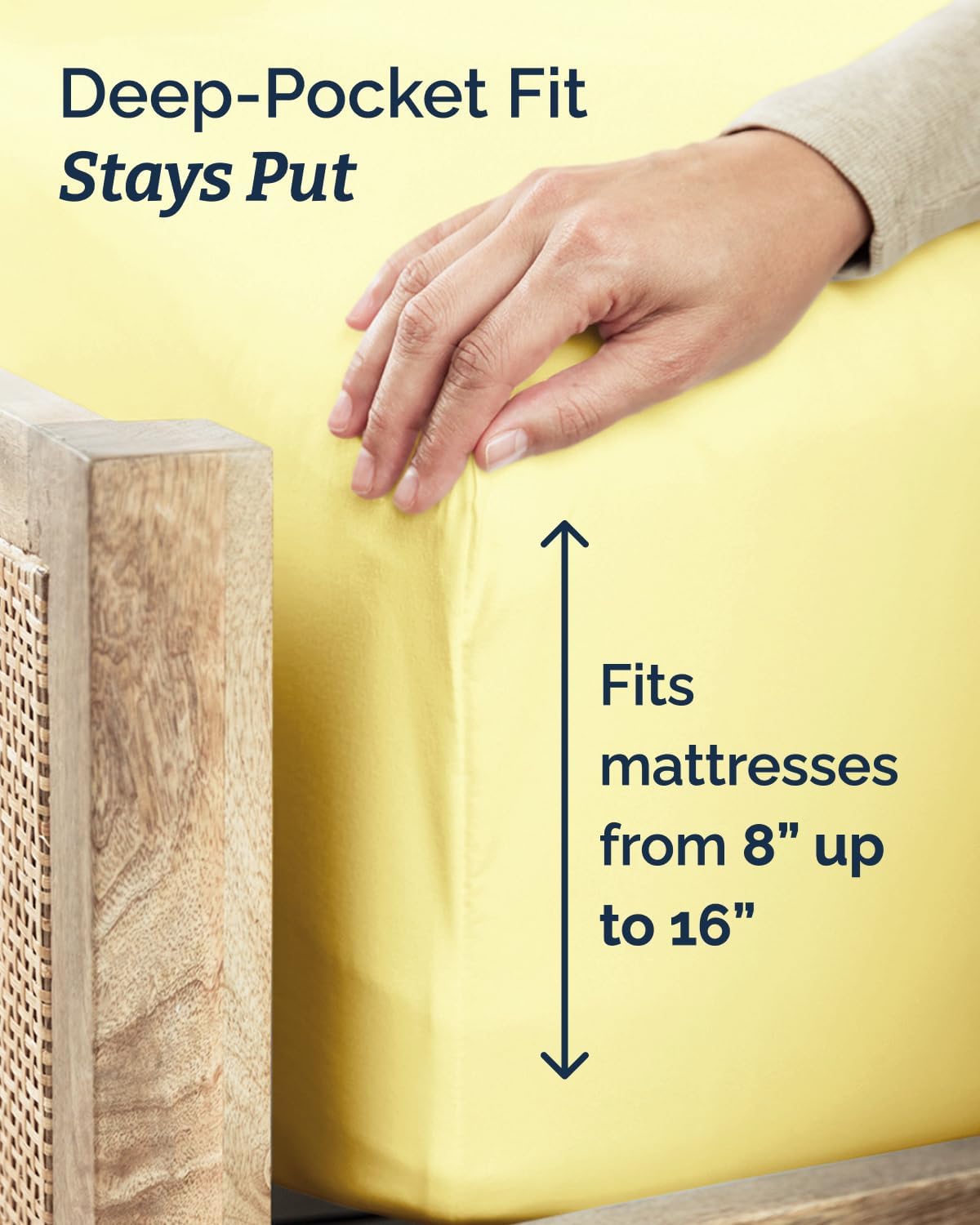 Twin Size 3 Piece Sheet Set - Comfy Breathable & Cooling Sheets - Yellow