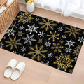 Winter Yellow Snowflake 2x3 Area Rugs for Living Room, Christmas White Snowflake Black Non Slip Floor Mat Washable Low-Profile Indoor Carpet for Bedroom, Dining Room, Bathroom