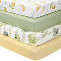 Baby Crib Sheets for Boys Girls, Toddler Bed Sheets Fitted for 52"x28" Standard Crib and Toddler Mattresses, 4 Pack Soft Breathable Stretchy Microfiber Yellow Green Lemon